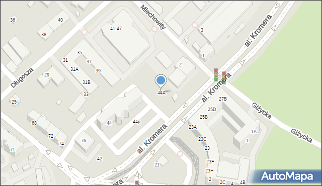 Wrocław, Aleja Kromera Marcina, 44A, mapa Wrocławia