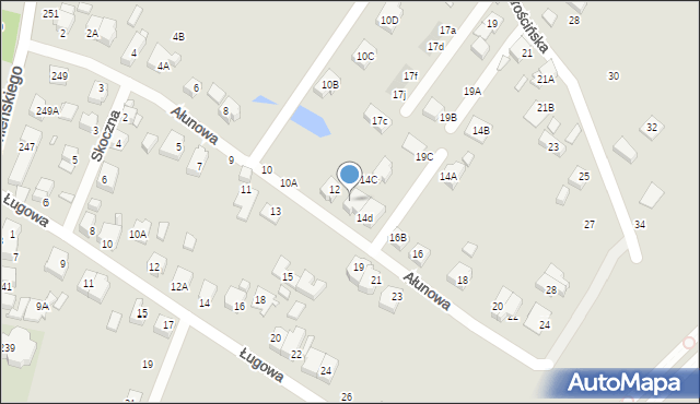 Wrocław, Ałunowa, 14, mapa Wrocławia