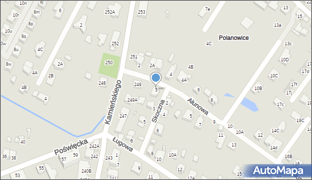 Wrocław, Ałunowa, 3, mapa Wrocławia