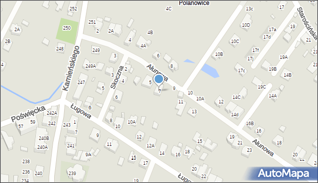 Wrocław, Ałunowa, 7, mapa Wrocławia