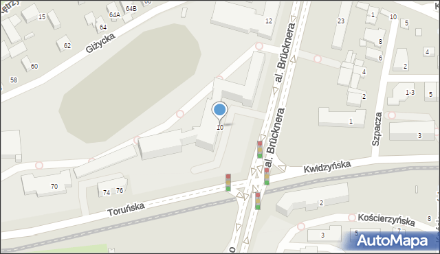 Wrocław, Aleja Brücknera Aleksandra, 10, mapa Wrocławia