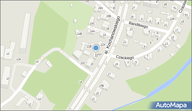 Wrocław, Aleja Kochanowskiego Jana, 22, mapa Wrocławia
