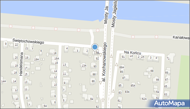 Wrocław, Aleja Kochanowskiego Jana, 94A, mapa Wrocławia
