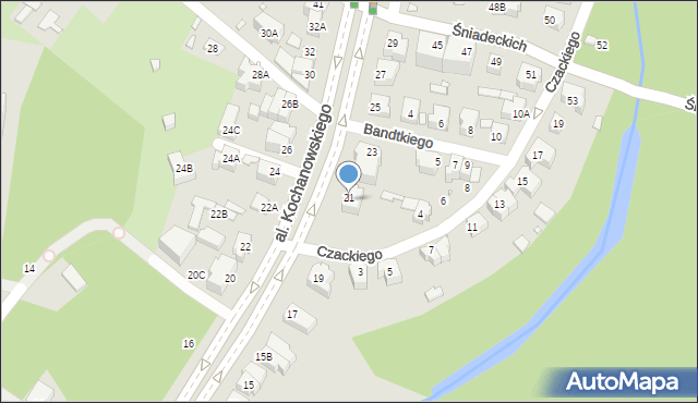 Wrocław, Aleja Kochanowskiego Jana, 21, mapa Wrocławia