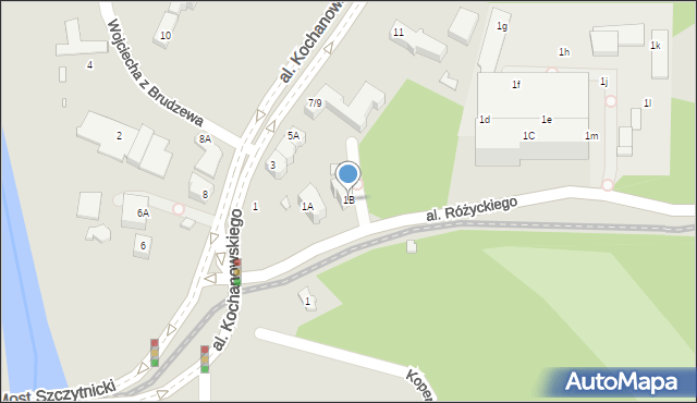 Wrocław, Aleja Różyckiego Ludomira, 1B, mapa Wrocławia