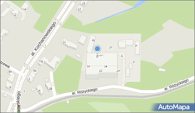 Wrocław, Aleja Różyckiego Ludomira, 1f, mapa Wrocławia
