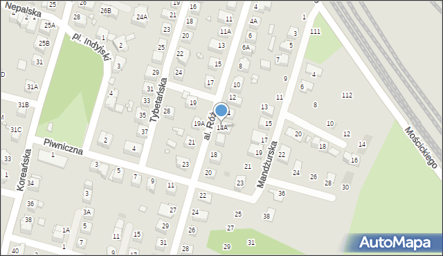 Wrocław, Aleja Róż, 14A, mapa Wrocławia