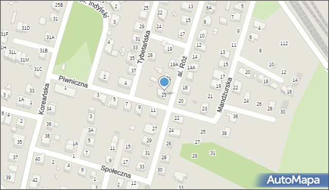 Wrocław, Aleja Róż, 23, mapa Wrocławia