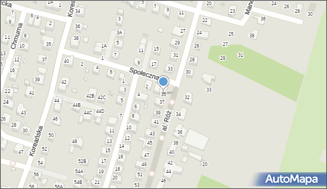 Wrocław, Aleja Róż, 35, mapa Wrocławia