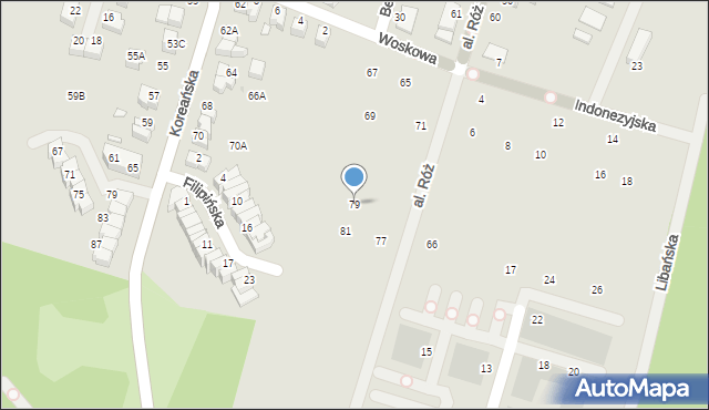 Wrocław, Aleja Róż, 79, mapa Wrocławia