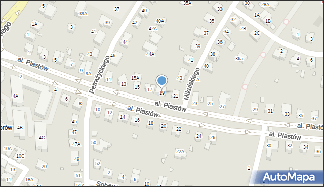 Wrocław, Aleja Piastów, 19, mapa Wrocławia