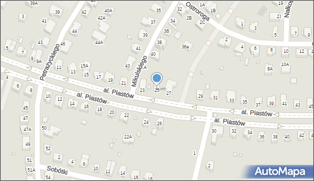 Wrocław, Aleja Piastów, 25, mapa Wrocławia