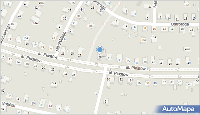 Wrocław, Aleja Piastów, 29, mapa Wrocławia