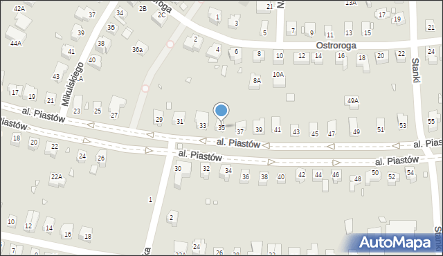 Wrocław, Aleja Piastów, 35, mapa Wrocławia