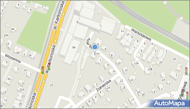 Wrocław, Aliancka, 5, mapa Wrocławia