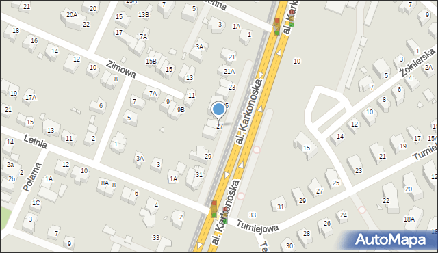 Wrocław, Aleja Karkonoska, 27, mapa Wrocławia