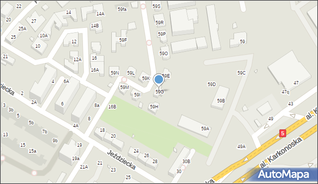 Wrocław, Aleja Karkonoska, 59G, mapa Wrocławia