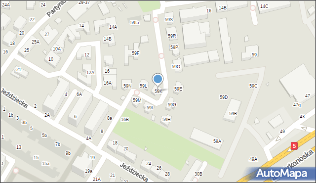 Wrocław, Aleja Karkonoska, 59K, mapa Wrocławia