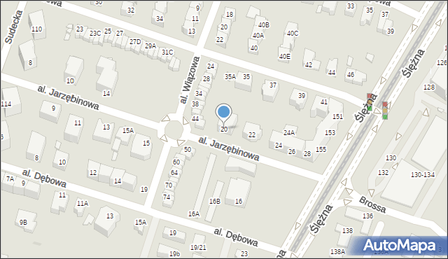 Wrocław, Aleja Jarzębinowa, 20, mapa Wrocławia