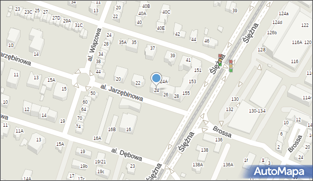 Wrocław, Aleja Jarzębinowa, 24, mapa Wrocławia