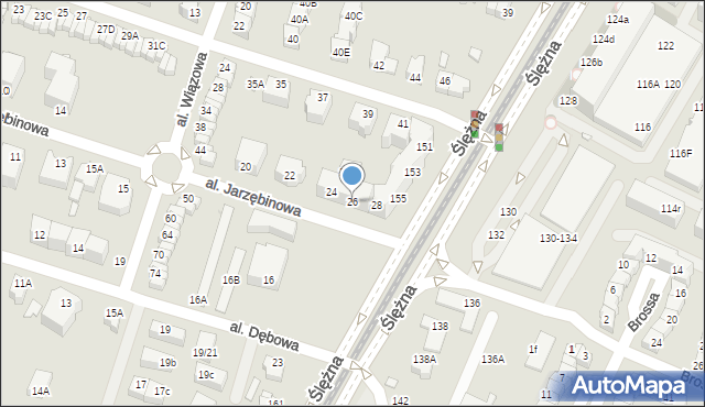 Wrocław, Aleja Jarzębinowa, 26, mapa Wrocławia