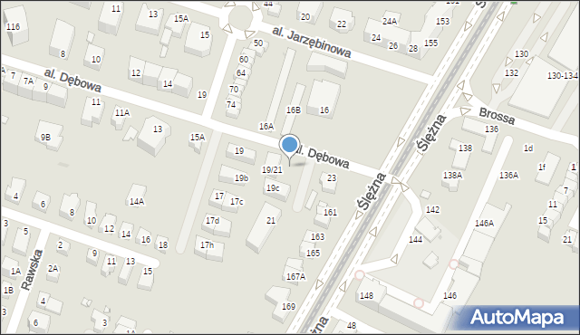 Wrocław, Aleja Dębowa, 19a, mapa Wrocławia