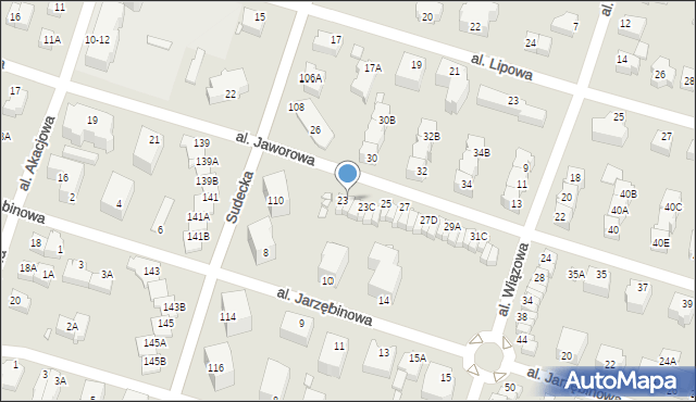 Wrocław, Aleja Jaworowa, 23A, mapa Wrocławia