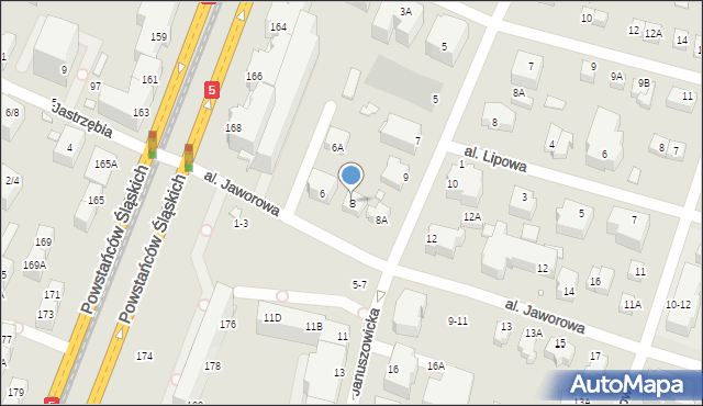 Wrocław, Aleja Jaworowa, 8, mapa Wrocławia