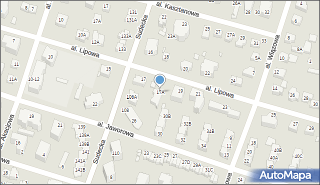Wrocław, Aleja Lipowa, 17A, mapa Wrocławia