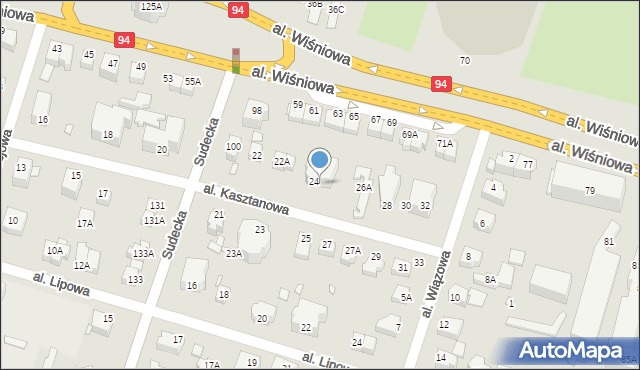 Wrocław, Aleja Kasztanowa, 26, mapa Wrocławia