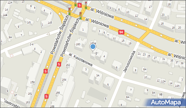 Wrocław, Aleja Kasztanowa, 2C, mapa Wrocławia