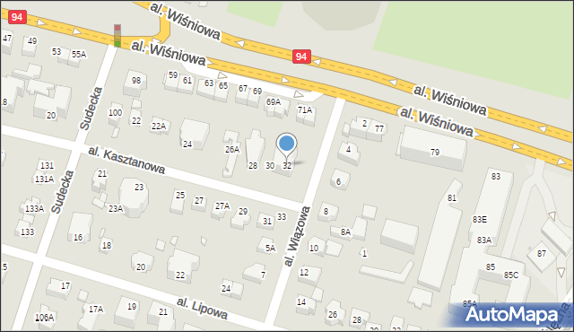 Wrocław, Aleja Kasztanowa, 32, mapa Wrocławia