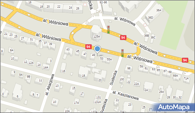Wrocław, Aleja Wiśniowa, 51, mapa Wrocławia
