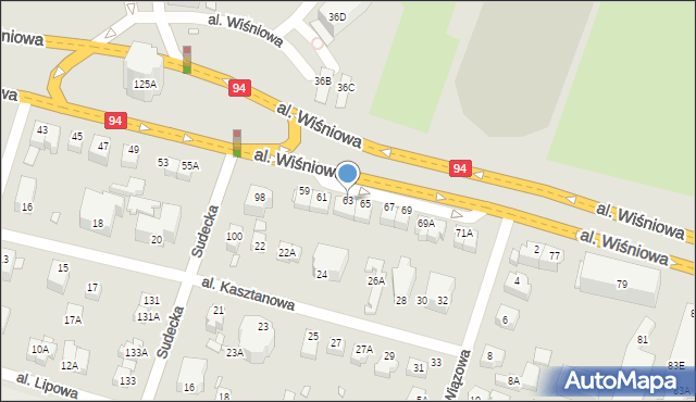 Wrocław, Aleja Wiśniowa, 63, mapa Wrocławia