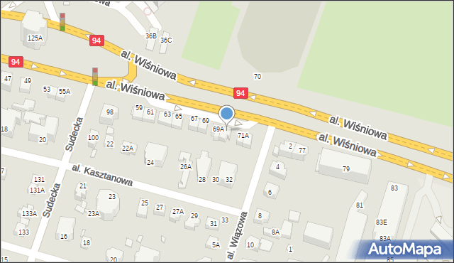 Wrocław, Aleja Wiśniowa, 71, mapa Wrocławia