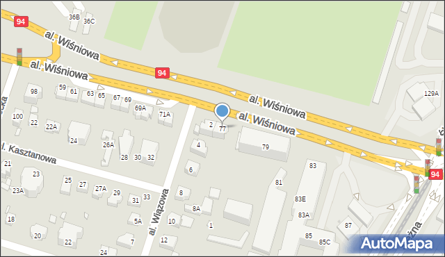 Wrocław, Aleja Wiśniowa, 77, mapa Wrocławia
