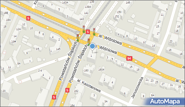 Wrocław, Aleja Wiśniowa, 1A, mapa Wrocławia