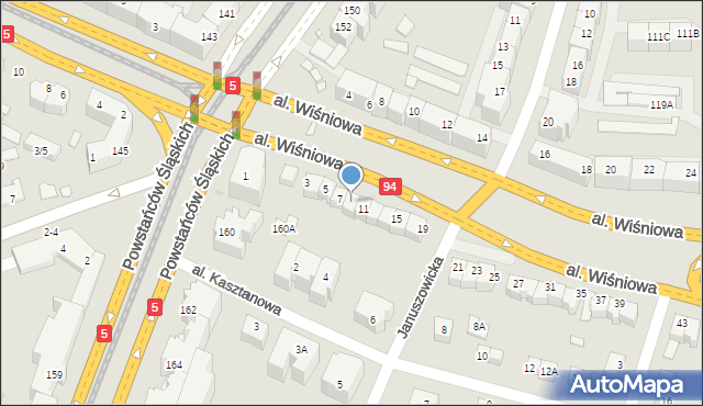 Wrocław, Aleja Wiśniowa, 9, mapa Wrocławia