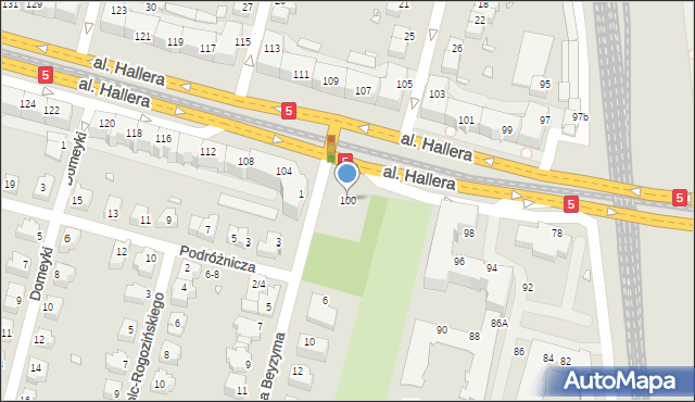Wrocław, Aleja Hallera Józefa, gen., 100, mapa Wrocławia