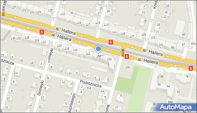 Wrocław, Aleja Hallera Józefa, gen., 108, mapa Wrocławia
