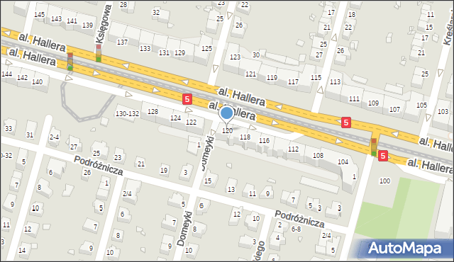 Wrocław, Aleja Hallera Józefa, gen., 120, mapa Wrocławia