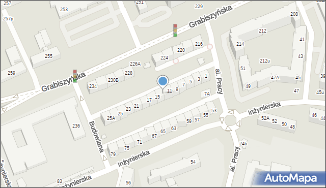 Wrocław, Aleja Pracy, 13, mapa Wrocławia