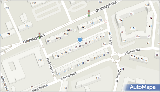 Wrocław, Aleja Pracy, 15, mapa Wrocławia