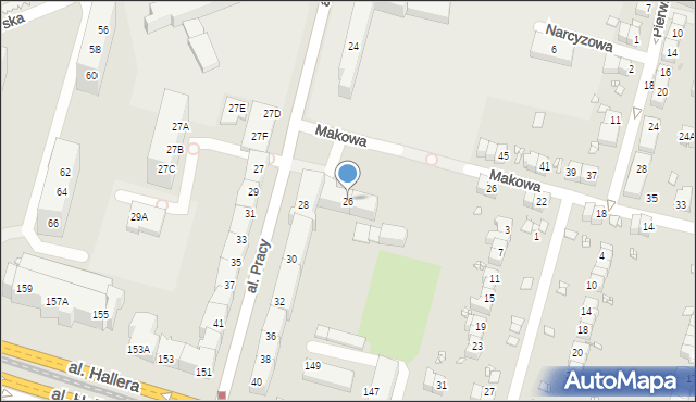 Wrocław, Aleja Pracy, 26, mapa Wrocławia