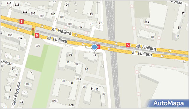 Wrocław, Aleja Hallera Józefa, gen., 78, mapa Wrocławia
