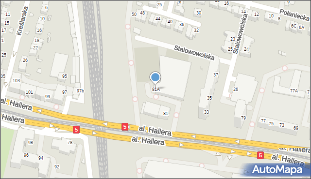 Wrocław, Aleja Hallera Józefa, gen., 81A, mapa Wrocławia
