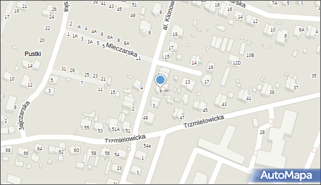 Wrocław, Aleja Klonowa, 7, mapa Wrocławia