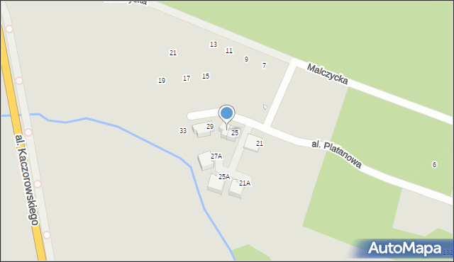 Wrocław, Aleja Platanowa, 27, mapa Wrocławia