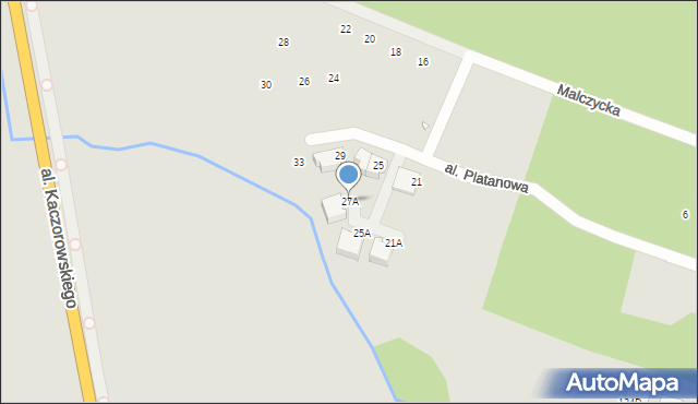 Wrocław, Aleja Platanowa, 27A, mapa Wrocławia