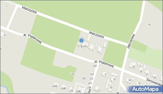 Wrocław, Aleja Platanowa, 4, mapa Wrocławia